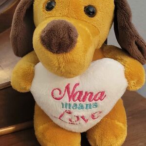 7" Dan Dee Puppy Plush Nana Means Love Grandma Valentine's Day Plush